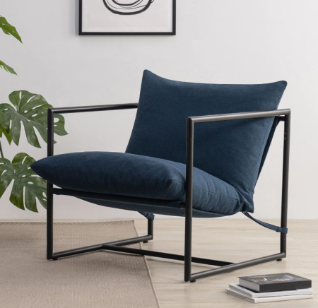 Black Iron Frame Luxury Casual Single Chair